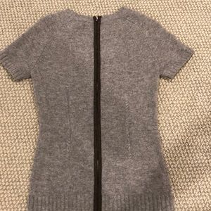 BCBG MaxAzria gray 100% wool short sleeve sweater